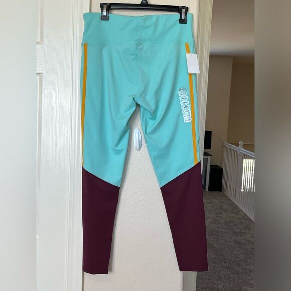 NWT Kimberly C Tri-Color Performance Sheer Panel Leggings Size L #284 - Picture 2 of 11